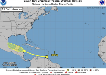 Nueva zona de baja presión con 10% de posibilidad de desarrollo ciclónico en Mar Caribe